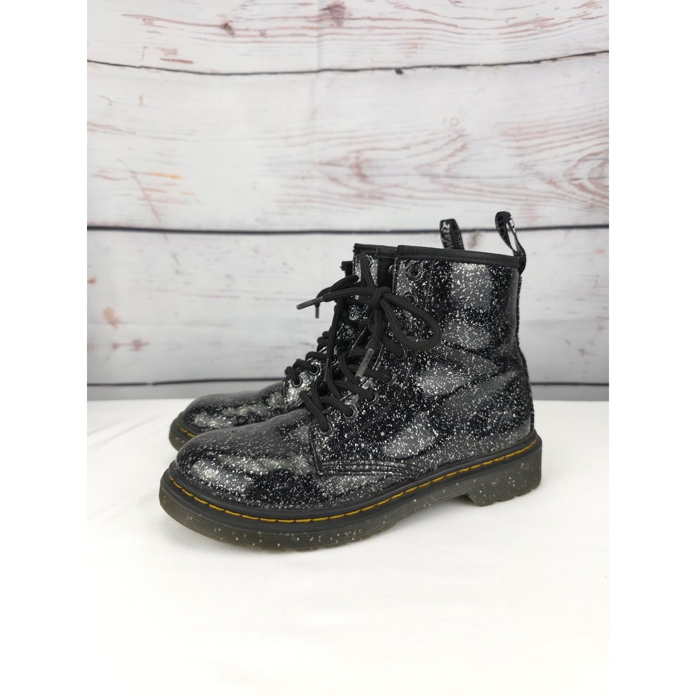 Kids Children's Dr Martens Boots Cosmic Glitter Combat Lace Up Zip Youth Size 3‎